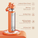 Insulated Water Bottle with Straw Stainless Steel Water Bottle, Leak-Proof, BPA-Free, Double Wall Vacuum Keeps Cold for 24 Hours for Sports, Travel, School (26 oz, Moderate Orange) by CozyNest Decor