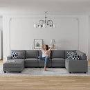 L Lengend Vansen Modular Sectional Sofa U Shaped Couch with Ottoman Modern Reversible Corner Sectional Couch for Living Room (Dark Grey, U Shaped Sofa-5) by CozyNest Decor
