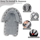 Infant Car Seat Insert, HNHUAMING Baby Car Seat Head & Body Support with 2 Strap Pads, Ultra Soft Newborn Preemie Carseat Insert Cushion for Girls Boys, Fits Car Seat, Stroller, Swing, Bouncer, Gray by TinyTreasures Baby Boutique
