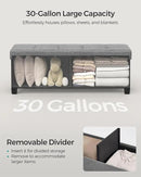 SONGMICS Storage Ottoman Bench, Foldable Foot Rest with Legs, 15 x 43 x 15.7 Inches, End of Bed Bench, Storage Chest, Load up to 660 lb, for Living Room, Bedroom, Entryway, Dove Gray ULSF018G02 by CozyNest Decor