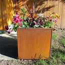 Corten Steel Planter Box Metal Outdoor Planter Large Square Cube Rustic Planter Pot Durable Antique Detached for Commercial Residential Tall Plant Patio Deck and Backyard 32 Inch by CozyNest Decor