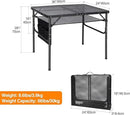 REDCAMP 36x24 Folding Grill Table for Outside, Lightweight Portable Metal Aluminum Outdoor Grill Table with Adjustable Height Legs, Great for Camping Picnic Cooking BBQ, Black 3ft by GreenHaven Gardens