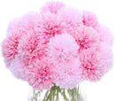 Kimura's Cabin 20Pcs Fake Mums Flowers Artificial Silk Ball Flower Faux Chrysanthemum Wedding Arrangements Bouquets Home Garden Table Centerpieces (Pink Light Pink) by CozyNest Decor