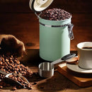 ShanSon Coffee Canister Airtight Coffee Container Stainless Steel Coffee Bean Storage Container with CO2 Release Valve and Scoop Coffee Canister for Beans,Grounds,Sugar,Flour,Tea,Cereal,22OZ,Green by CozyNest Decor