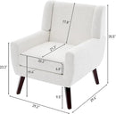 UIXE Accent Chairs Set of 2, Fabric Upholstered Armchair for Living Room, Comfy Arm Chair Single Sofa Bedroom Side Reading Seat - Flax Beige by CozyNest Decor