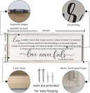 flowtorely Love is Patient, Kind Wall Art Decor 40"X15" Love Never Fails Sign 1 Corinthians 13 Bedroom Above Bed Large Bible Verse Quote Scripture Christianity Hanging Sign (White) by CozyNest Decor