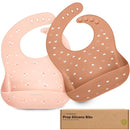 KeaBabies 2-Pack Silicone Baby Bibs for Eating - Sturdy Food-Grade Silicone Bibs for Babies Girl, Boy, Large Food Catcher, Clean & Put On Easily, Waterproof Toddler Feeding Essentials (Butterflies) by TinyTreasures Baby Boutique
