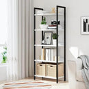 NUMENN Bookshelf, 5 Tier Bookshelves, Home Office Bookcase Shelf Storage Organizer, Free Standing Storage Shelving Unit for Bedroom, Living Room and Home Office, White&Black by CozyNest Decor