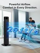 Uthfy 31 Inch Tower Fan for Bedroom, 120° Oscillating Quiet Standing Bladeless Fan With Remote, 7.5H Timer, 3 Speeds, 3 Modes, for Room, Dorm, Office, Black by CozyNest Decor