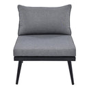 6-Piece Outdoor Sectional Sofa Set with Round Nesting Coffee Tables and Seating Sofa with Cushions for Patio, Porch and Garden (Grey)