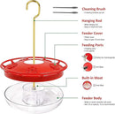Hummingbird Feeders for Outdoors Hanging (2 Pack), 5 Feeding Ports 16 oz Plastic Hummingbird Feeder, Bee-Proof Leak-Proof No Drip, Easy to Clean with Cleaning Brushes by GreenHaven Gardens