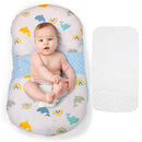 Baby Lounger for Newborns and Infants, Portable Lounger with Pillow & Foot Rest - 100% Cotton, Snug, Travel-Friendly, Breathable Fabric, Ideal for Cribs & Floor - Sprinta (Poly Snuggle) by TinyTreasures Baby Boutique