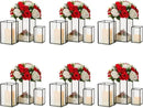 Glass Hurricane Candle Holder Large - Hewory 18pcs Black Rectangle Flower Holders Centerpiece for Table, Tall Floor Square Pillar Candle Lantern for Wedding, Anniversary, Party, Fireplace, Dining Room by CozyNest Decor