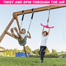 Ninja-Twister Swing Spins Set: Slackline Attachments - 360° Handle Twist-Spin Flips Toy Activate Ninja Powers - Ninja Warrior Accessories - Kids Ninja Hang Toys for Playground Backyard,Pink by TinyTreasures Baby Boutique