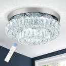 11.8" LED Chandelier 2-Layer Crystal Ceiling Light Fixture with Remote Control Flush Mount Chandelier Light for Hallway Bedroom Living Room Kitchen Foyer(dimmable) by CozyNest Decor