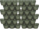 Worth Garden Upgraded 12 Sets (36-Pocket) Self Watering Stackable Vertical Planters - Wall Mounted Plastic Plant Grow Pots fr Strawberries Flowers Herbs - Indoor Outdoor Green Wall Decoration (Green) by CozyNest Decor