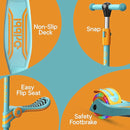 Aqua Orange 3 Wheel Scooter with Seat for Kids – Light-Up LED Wheels, Adjustable Handlebar and Seat, Smooth PU Wheels, Wide Anti-Slip Deck, Rear Foot Brake – Toddler Outdoor Toys for Ages 2+ by TinyTreasures Baby Boutique