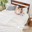 Cozy Bliss Checkered White Large Faux Rabbit Fur Twin Bed Blanket, Soft Fuzzy Fluffy Minky Cream Furry Blankets for Couch, Bed, Adults (60 * 80 Inches Ivory) by CozyNest Decor