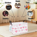 LANGYASHAN Rectangular Storage Bin Collapse Canvas Fabric Cartoon Storage Basket with Handles for Organizing Home Kitchen Boys and Girls Toys Office Closet Shelf Baskets (Rec Angel Heart) by TinyTreasures Baby Boutique