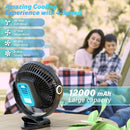 12000mAh Clip on Fan 30H Longest Runtime, 8in Portable Fan Rechargeable, Ultra Quiet with Heavy-Duty Clamp, USB Desk Fans for Golf Cart,Office Desk, Treadmill, Camping, Bedroom by TinyTreasures Baby Boutique