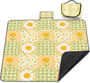 Extra Large Picnic Blanket Waterproof,80"x 80"Foldable Machine Washable Beach Blanket,Outdoor Blanket for 6-8 Adults,Suitable for Indoor Crawling,Park Beach,Camping,Hiking,Family Travel(Sunflower) by TinyTreasures Baby Boutique