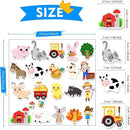 Brand Farm Animal Gel Clings Stickers for Kids, 21PCS Reusable Decals, Wall, Car, Window Decorations, Classroom, Home, Nursery, Party Supplies by CozyNest Decor
