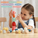 BESTAMTOY 36 PCS Wooden Sorting Stacking Rocks Stones,Sensory Toddler Toys Learning Montessori Toys, Building Blocks Game for Kids 3 4 5 6 Years Boy and Girl Birthday Gifts for Kids by TinyTreasures Baby Boutique
