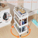 Calmootey 3-Tier Rolling Utility Cart with Drawer,Multifunctional Storage Organizer with Plastic Shelf & Metal Wheels,Storage Cart for Kitchen,Bathroom,Living Room,Office,White by CozyNest Decor