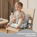 Baby Booster Seats, Toddler Booster Seat for Dining Table with Adjustable Straps, Portable Compact Portable Baby Chair for Dining and Travel (Grey) by TinyTreasures Baby Boutique