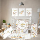 Personalized Baby Crib Bedding Set, 5 Pcs Custom Name Nursery Bedding Set, Yellow Flower Baby Bedding Set for Girl Boy, Double Layer Baby Crib Sets, Customized Gifts for Toddlers Kids Infants by TinyTreasures Baby Boutique
