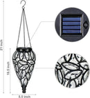 SUNNYPARK Outdoor Plastic Solar Hanging Lantern, 15 Cool White LEDs Twinkle Effect Tear-Shaped Hanging Lantern Decor Garden Decorative Solar Lights for Backyard, Patio and Lawn by CozyNest Decor