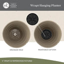 The HC Companies Wrapt Hanging Planters - Lightweight Plant Pot Hanger for Hanging Plants, Vegetables & Herbs - Outdoor & Indoor Hanging Basket for Plants (13" Pepperstone, Pack of 2) by GreenHaven Gardens