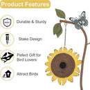 BAYN 57” Bird Houses Stake for Outside, Metal Wild Bird Feeder Birdhouse Stake Pole with Sunflower Design Outdoor Decorations for Patio, Backyard, Garden by CozyNest Decor