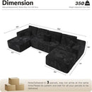 ovios Sectional Cloud Couch for Living Room, Modular Floor Sofa with Plush Corduroy, No Assembly Required, Big Comfy Couches Set with Fluffy Memory Foam, Stupendous U Shaped Sofas with Chaise, Beige by CozyNest Decor