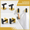 Angle Simple Bathroom Towel Hook 2 Pack, SUS 304 Stainless Steel Bath Robe Coat Holder Wall Mounted, Black & Gold by CozyNest Decor