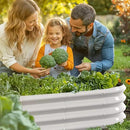 6x2x1ft Oval Galvanized Raised Garden Bed Outdoor 9-in-1 Large Metal Modular Planter Box Raised Beds for Gardening,Vegetables,Fruits,Flowers & Herbs (White) by GreenHaven Gardens
