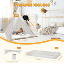 6 Pack Teepee Tent for Kids [Thickened] with Light String and Inflatable Airbed, Slumber Party Tents, Sleepover Tents Party for Girls Boys Indoor Outdoor (White) by TinyTreasures Baby Boutique