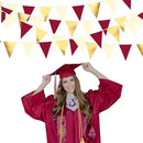 Burgundy Party Decorations Gold Maroon Beige Fabric Triangle Pennant Banner Garnet Flag Bunting Garland for Graduation Wedding Birthday Bridal Shower Bachelorette Anniversary Engagement Party Supplies by GreenHaven Gardens