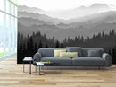 WFBHUA-Black and White Forest Mountain Wallpaper Gray Woodland Nature Landscape Wall Paper Mural for Bedroom Living Room(Not Peel and Stick) by CozyNest Decor