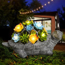 SIX FOXES Solar Garden Outdoor Statues Turtle with Succulent LED Lights - Large Size XXL(10.2×4.3×5.9 inches), Gifts for Mothers Day Mom Gifts for Women Grandma Wife by GreenHaven Gardens