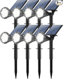 Solar Lights Outdoor Waterproof IP65 180° Adjustable Solar Powered Landscape Spot Lights for Yard 4 Lighting Modes Spotlights for Pathway Garden Outside Wall Pool Porch (8 Pack, Cool White) by GreenHaven Gardens