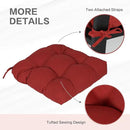 Aoodor 19" x 19" x 5" Tufted Outdoor Chair Cushions, Water Resistant & Fade Resistant Polyester Dining Chair Pads with 2 Straps for Patio Furniture, Set of 2 by GreenHaven Gardens