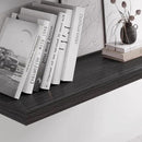Floating Shelf, Set of 2 Wall Shelf, 24 in W x 12.75 in D x 2 in H Wooden Floating Wall Shelf with Invisible Brackets for Living Room/Bedroom/Bathroom/Kitchen Storage and Decor, Black Wood by CozyNest Decor
