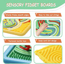 Sensory Activity Board for Kids & Toddlers: Double-Sided Fidget Board Toys with Storage Bag for Stress, Anxiety, ADHD & Autism | Tactile Sensory Toys for 3 4 5 6 Year Old Boys & Girls (2PCS) by TinyTreasures Baby Boutique
