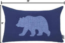 Lumbar Pillow Covers 12x20 Inches Bear Decorative Cotton Linen Throw Lumbar Waist Embroidered Cushions Covers for Couch Sofa Bedroom (Blue) by CozyNest Decor