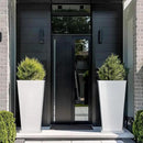 LA Jolie Muse 30 inch Tall White Planters Set of 2,Indoor/Outdoor Rectanglar Large Planters,V Shaped Taper Planters for Front Door. by GreenHaven Gardens