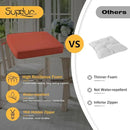 Outdoor Sunbrella Square Corner Seat Cushion, 18.5"x16"x3", Set of 4, Non Slip Seat Cushion Pads with Removable Cover for Patio Furniture, Garden Yard Lawn, Spectrum Grenadine by GreenHaven Gardens