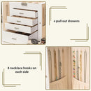 AKOZLIN 5-Tier Jewelry Box Lockable Leather Jewelry Storage Case with 4 Drawers for Women Girls Ring Necklace Earring Bracelet Watches Holder Organizer with Mirror by TinyTreasures Baby Boutique