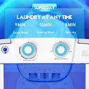 Superday Mini Portable Washing Machine, Single Tub Compact Washing Machine with Spin Cycle, 6.6LBS Washing Capacity Small Electric Washer Machine for Home, Apartments, Outdoor, RV, Dormitory, Blue by CozyNest Decor