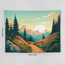 HZOHNAGO Mountain Tapestry Forest Mountain Sunrise Road Pattern Printed Wall Tapestry Wall Hanging for Bedroom Living Room Dorm 80" W x 60" H by CozyNest Decor